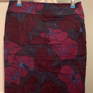 LOFT floral pencil skirt